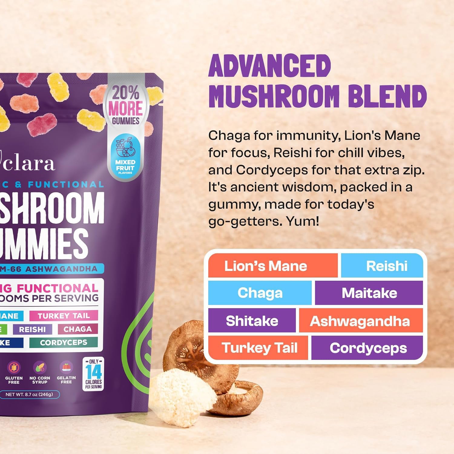 Clara health Essential - Mushroom Gummies